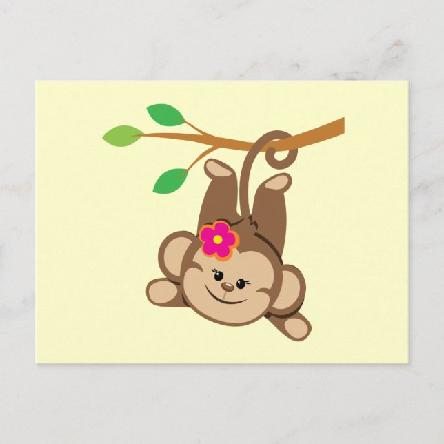 Carte Postale Girl Swinging Monkey (Devant)