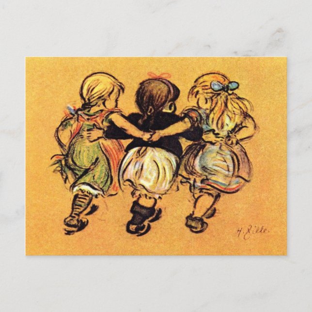 Carte Postale # Girls - Best Friends - Zille (Devant)