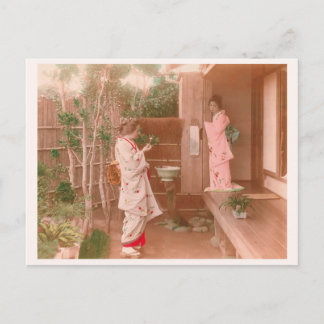 Carte Postale "Girls' Feelings" 乙女心 日本 着物 女性 ヴィンテージ 写真 和風