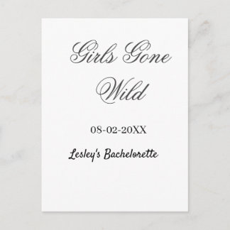 Carte Postale Girls Gone wild Bachelorette party name date bride