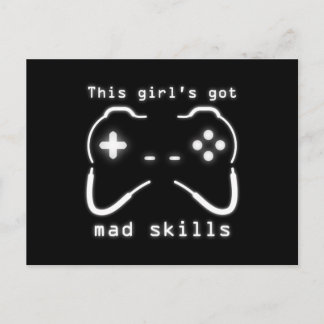 Carte Postale Girl's got Mad Skills Video Game Controller