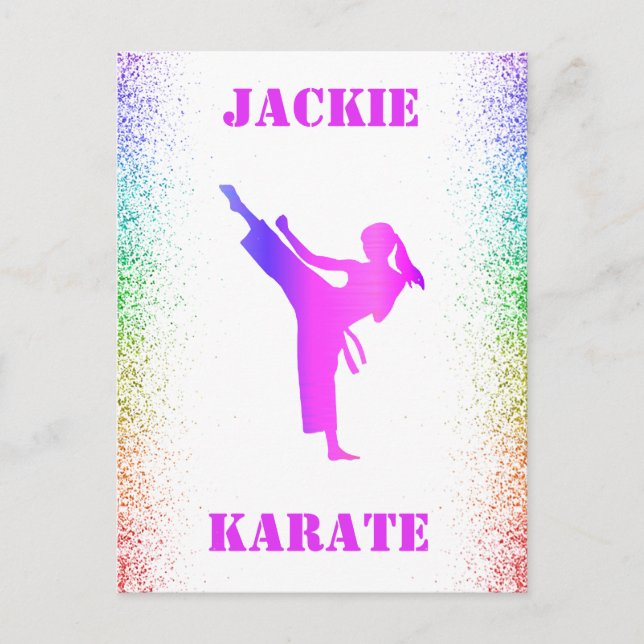 Carte Postale Girls Karate Rainbow Speckles (Devant)