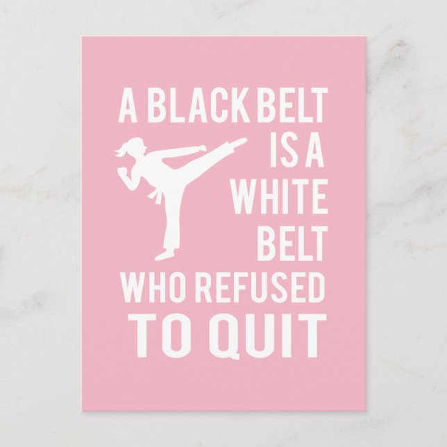 Carte Postale Girl's Taekwondo Karate Black Belt Félicitations (Devant)