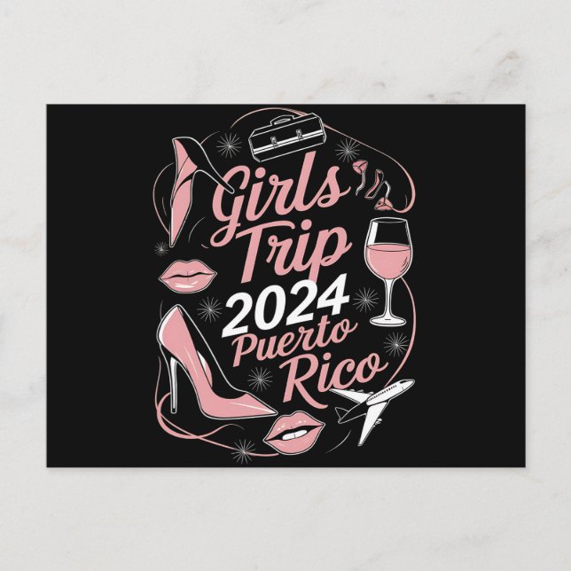 Carte Postale Girls Trip 2024 Porto Rico Travel Group Caraïbes (Devant)