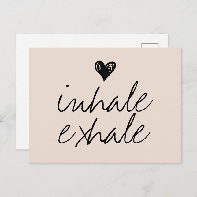 Carte postale girly mignonne cœur minimal crème be (Devant / Derrière)