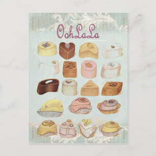 Carte Postale girly mint green french dessert sweet chocolate