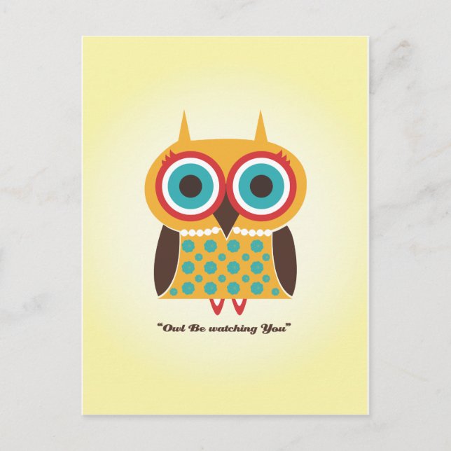 Carte Postale Girly Owl (Devant)