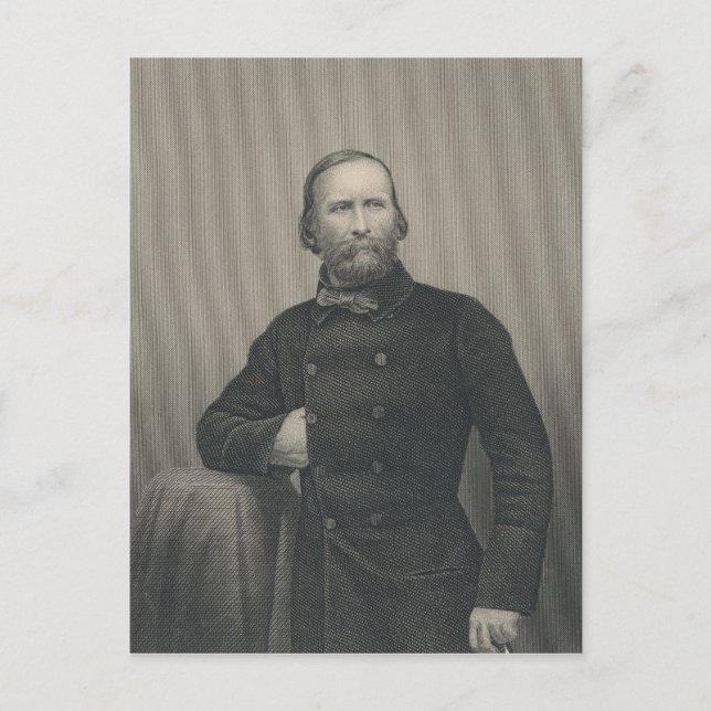Carte Postale Giuseppe Garibaldi, gravée par D.J Pound (Devant)