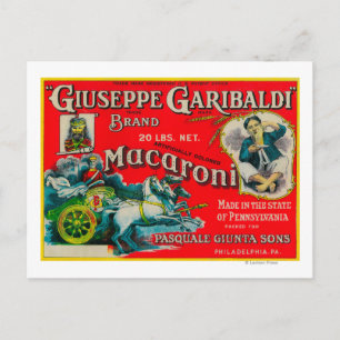 Carte Postale Giuseppe Garibaldi Macaroni Étiquette