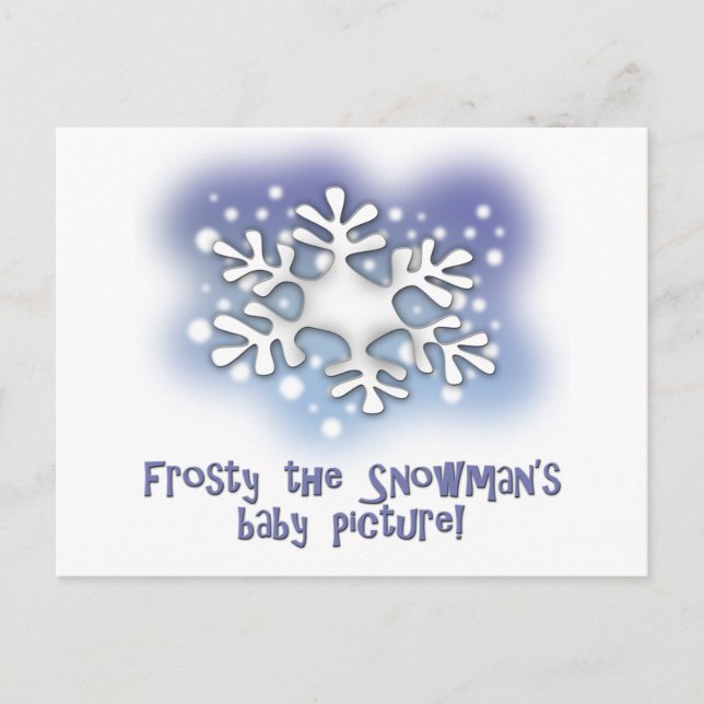 Carte Postale Givré les images du bébé du bonhomme de neige (Devant)