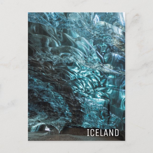 Carte Postale Glace bleue d'une grotte de glace, Islande (Devant)