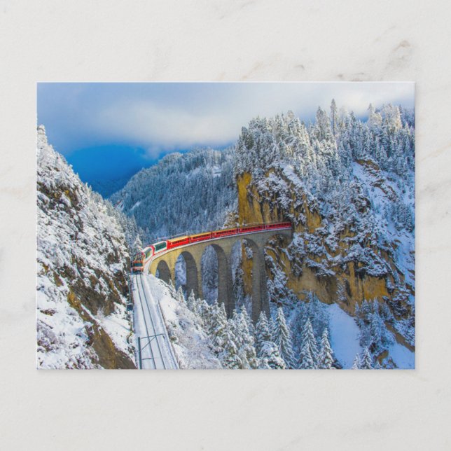 Carte Postale Glace et neige | Express Bernina, Suisse (Devant)