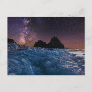 Carte Postale Glace et neige Lac Baïkal, Sibérie, Russie
