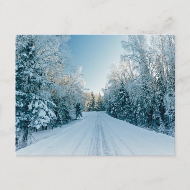 Carte Postale Glace & Neige | Route hivernale gelée Russie, Sibé (Devant)