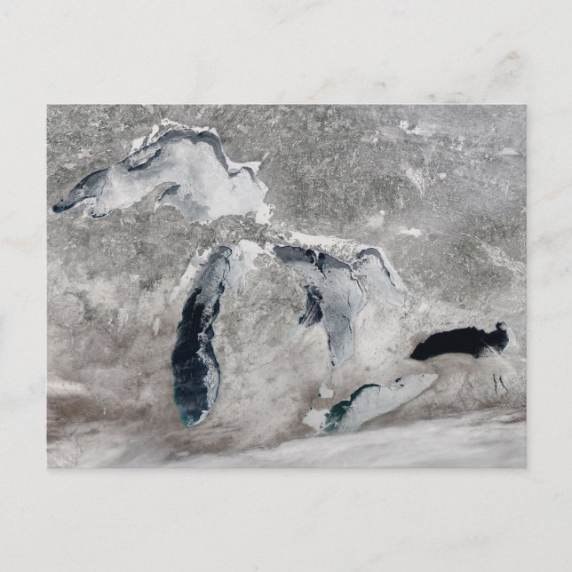 Carte Postale Glace Sur Les Grands Lacs, États-Unis. (Devant)
