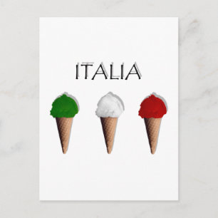 Carte Postale Glaces Gelati Crème glacée drapeau de l'Italie Ita