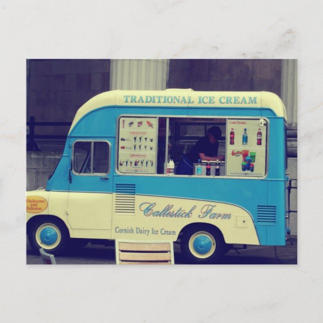 Carte Postale Glaces traditionnelles Camion vintage (Devant)