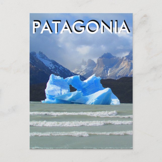 Carte Postale glacier iceberg gris de Patagonie (Devant)
