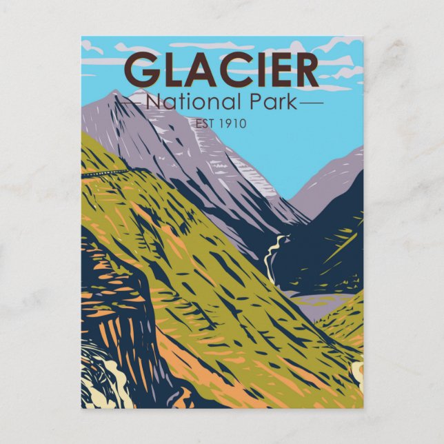 Carte Postale Glacier National Park Going to the Sun Road (Devant)