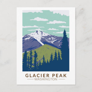Carte Postale Glacier Peak Washington Voyage Art Vintage