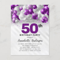 Glam Purple Silver Balloon Parties scintillant 50e