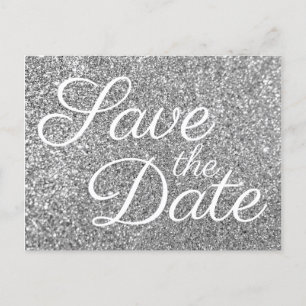 Carte Postale Glam Silver Parties scintillant Photo Enregistrer 