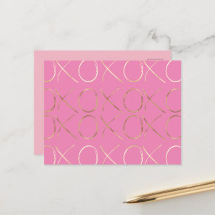 Carte Postale Glam XOXO Chic Gold Rose Girl