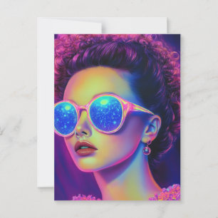 Carte Postale Glamour Neon Galaxy