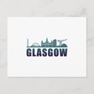 Carte Postale Glasgow City Cityscape Skyline Drôle idée cadeau