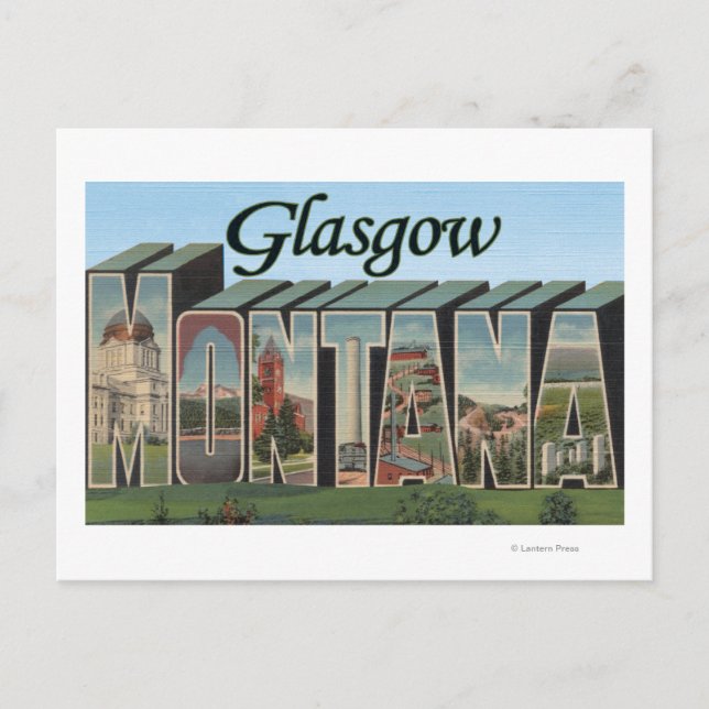 Carte Postale Glasgow, Montana - Scènes de grandes lettres (Devant)
