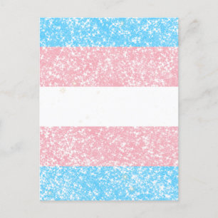 Carte Postale Glitter transgenre pride