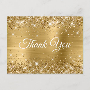 Carte Postale Glitterie Gold Foil Sweet 16 Merci