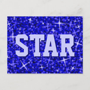 Carte postale Glitz Dark Blue 'STAR'