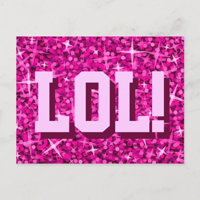 Carte postale Glitz Rose 'LOL' (Devant)