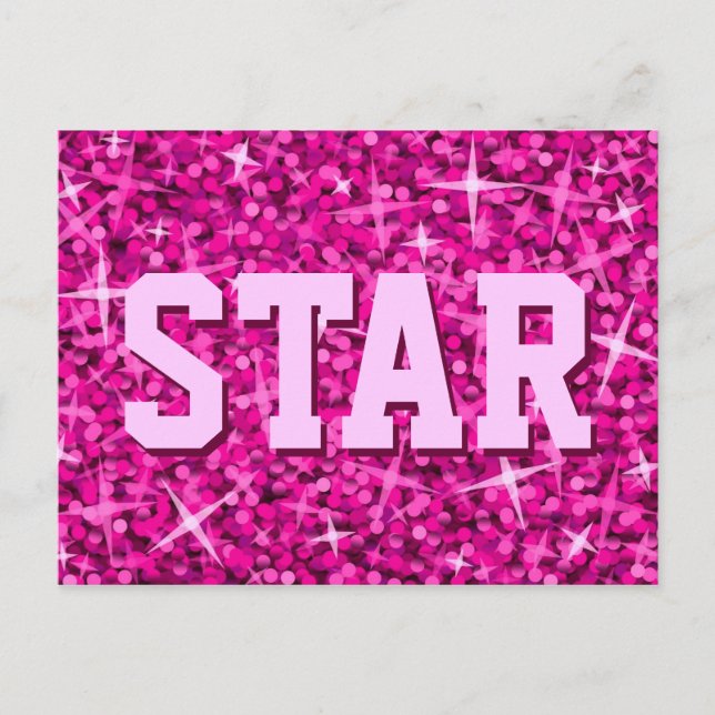 Carte postale Glitz Rose 'STAR' (Devant)