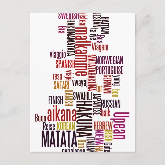 Carte Postale Global Groove : Hakuna Matata dans chaque langue (Devant)