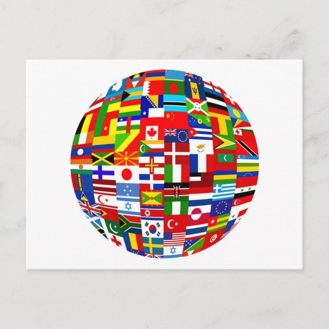 Carte Postale Globe du drapeau (Devant)