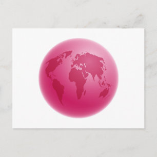 Carte Postale Globe rose