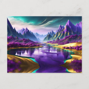 Carte Postale Glorieux paysage violet et or