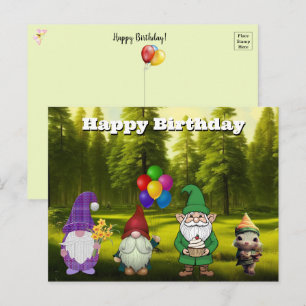 Carte postale Gnome anniversaire