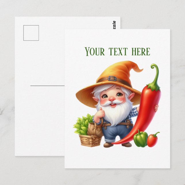 Carte Postale gnome de poivre cool personnalisable (Devant / Derrière)