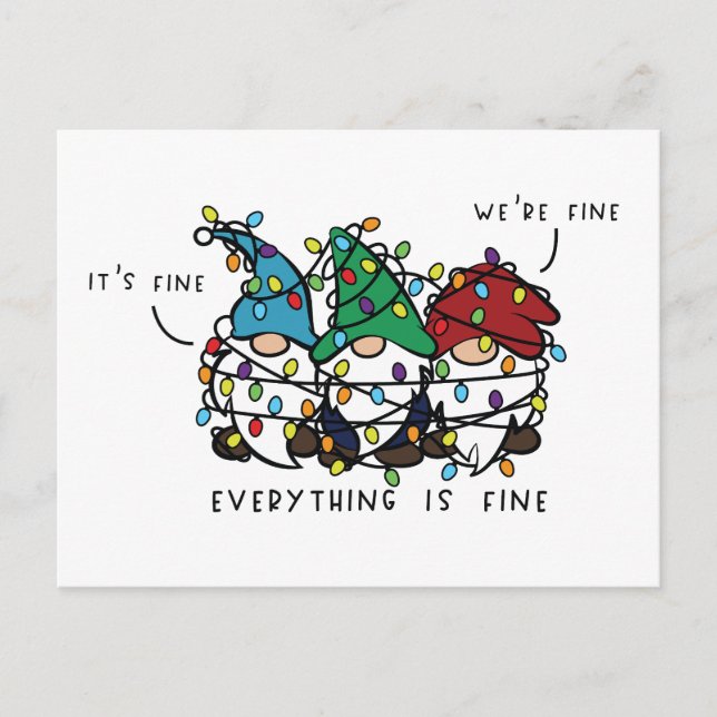 Carte postale Gnome Happy Holidays (Devant)