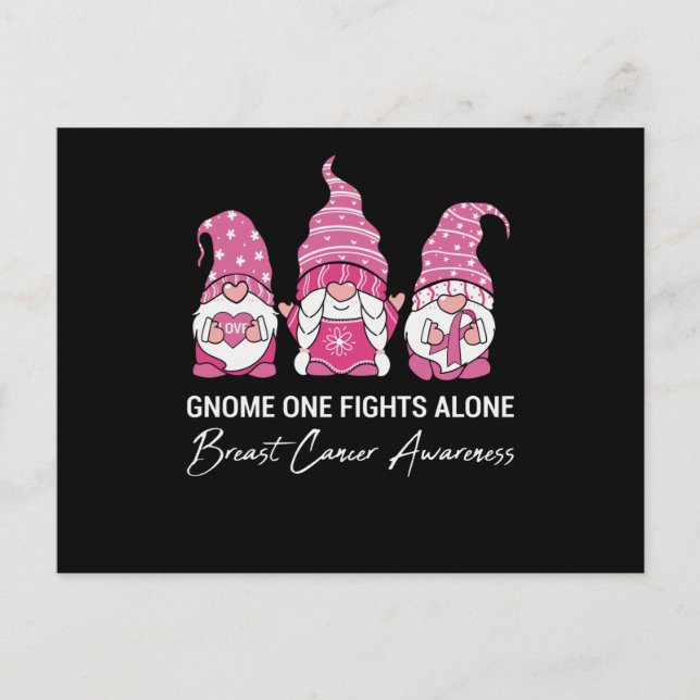 Carte Postale Gnome One combat seul la sensibilisation au cancer (Devant)