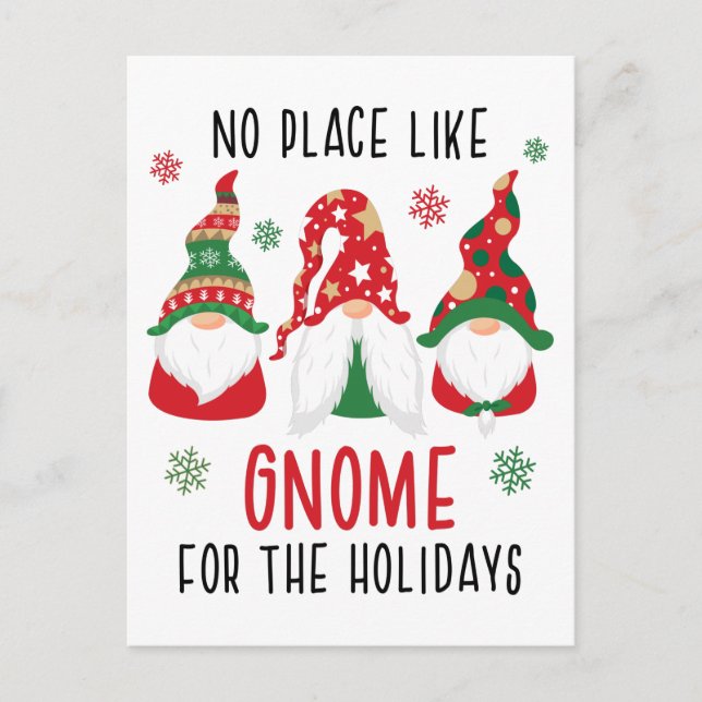 Carte Postale Gnome Pour Les Fêtes Noël Nous avons déménagé (Devant)