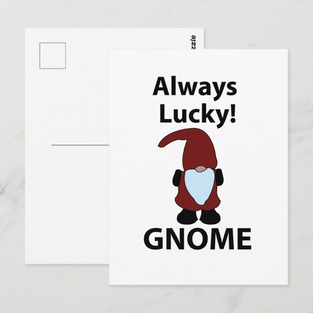 Carte Postale Gnome Toujours Lucky Gnome (Devant / Derrière)
