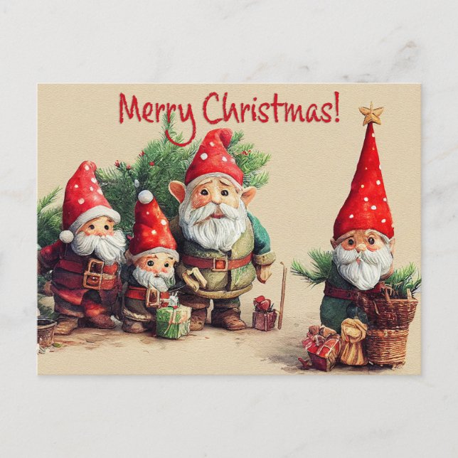 Carte Postale Gnomes de Noël (Devant)