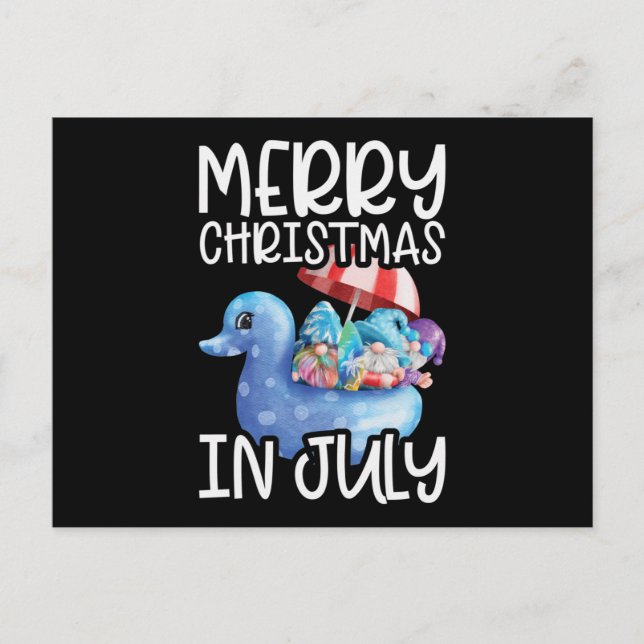 Carte Postale Gnomes Joyeux Noël en juillet Tropical (Devant)
