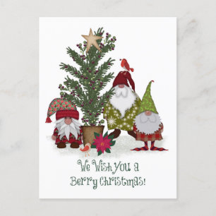 Carte Postale Gnomes Vous Souhaite Un Noël Berry