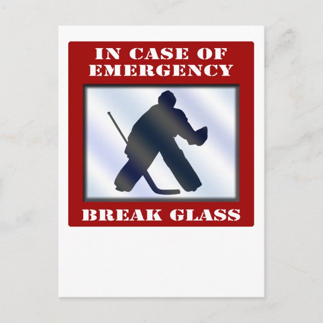 Carte Postale Goalie de hockey d'urgence (Devant)