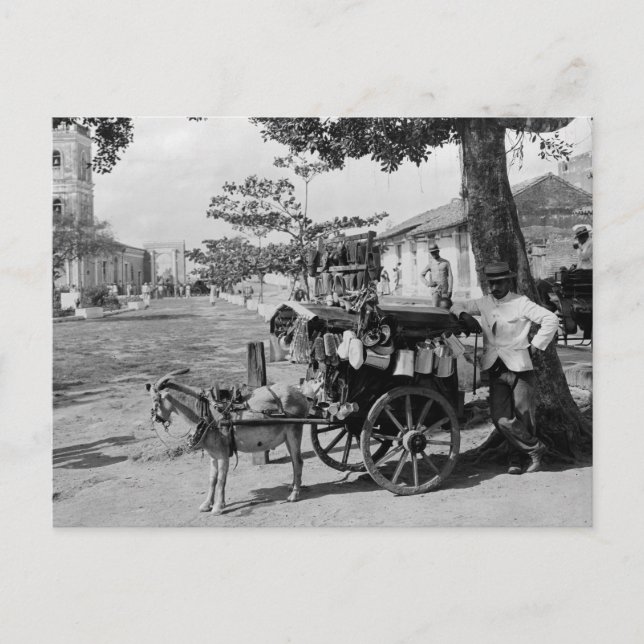 Carte Postale Goat Wagon Peddler, Cuba : 1920 (Devant)